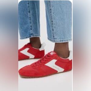 Sam Edelman Women’s Bold Red and White Sneakers